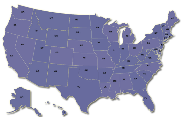 US Map - Sales Representatives